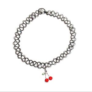 Cherry Charm 90s Y2K Choker Necklace